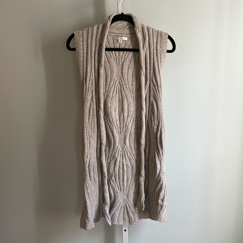 Cabi Beige Knit Sweater Vest